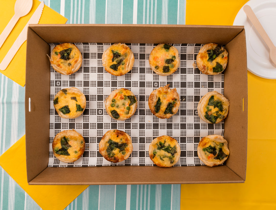 Home-made Vegetarian Quiches Platter
