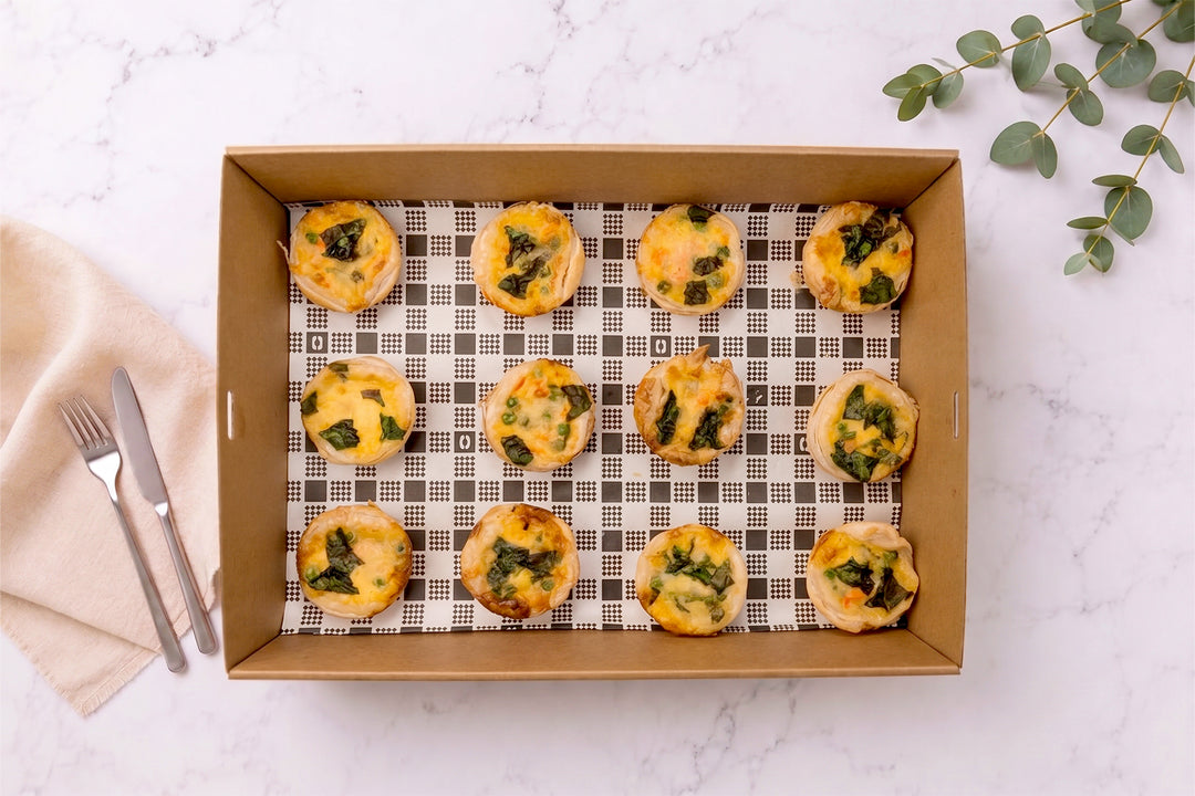 Home-made Vegetarian Quiches Platter